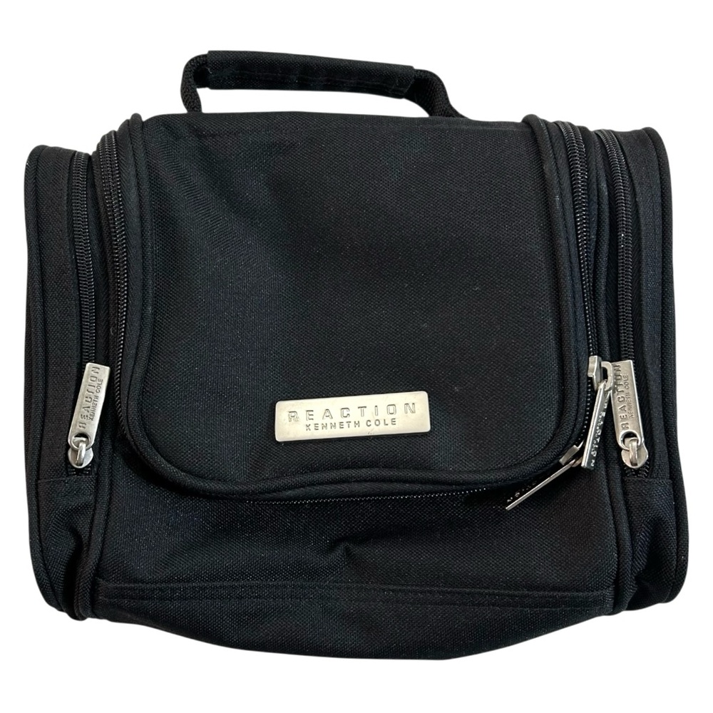 Kenneth Cole Reaction Toiletry Bag Travel Makeup Shaving Black Nylon Hanging